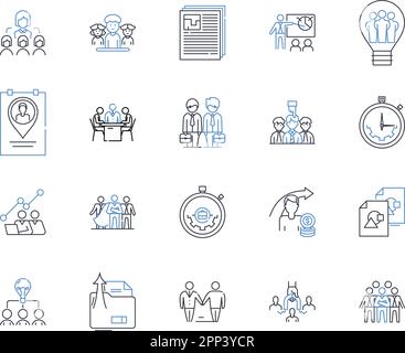 Human process line icons collection. Evolution, Growth, Development, Learning, Experience, Perception, Communication vector and linear illustration Stock Vector