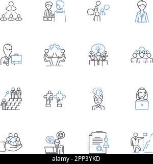 Time-management and scheduling linear icons set. Prioritization ...