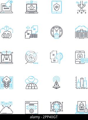 Nerk encryption linear icons set. Encryption, Security, Privacy ...