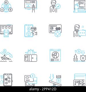 Efficiency and effectiveness linear icons set. Streamlined ...
