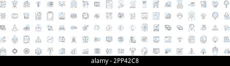 Marketing ideas line icons collection. Viral, Influencer, Loyalty, Content, Affinity, Conversion, Referral vector and linear illustration Stock Vector