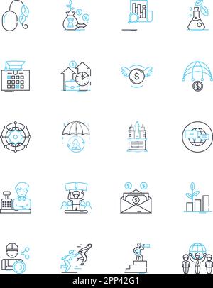 Political manipulation linear icons set. Propaganda, Lobbying, Influence, Deception, Corruption, Spin, Manipulation line vector and concept signs Stock Vector