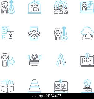 Web-based commerce line icons collection. Sales , E-commerce , Online ...