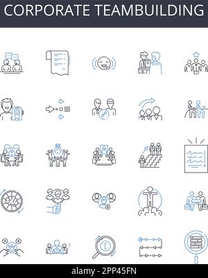 Teambuilding icons line icons collection. Leadership symbols ...