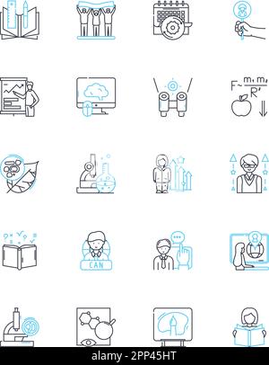 Clever learning linear icons set. Innovative, Resourceful, Strategic ...