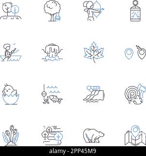 Jogging running line icons collection. Endurance, Sweat, High-impact, Cardio, Exercise, Stride, Breathing vector and linear illustration. Stamina Stock Vector