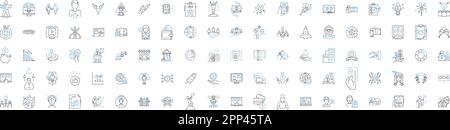 Economic success line icons collection. Growth, Prosperity, Wealth, Expansion, Stability, Advancement, Improvements vector and linear illustration Stock Vector