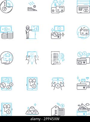 Customer computing linear icons set. Software, Hardware, Cloud, Virtualization, Security, Support, Maintenance line vector and concept signs. Upgrade Stock Vector