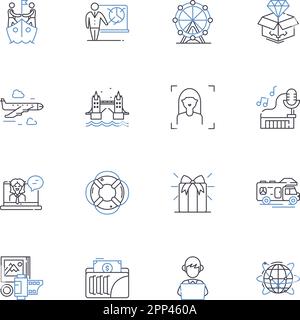 Safari saver line icons collection. Wildlife, Adventure, Conservation, Nature, Exploration, Safari, Wildlife conservation vector and linear Stock Vector