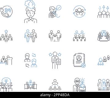 Office coworkers line icons collection. Work colleagues, Desk mates ...