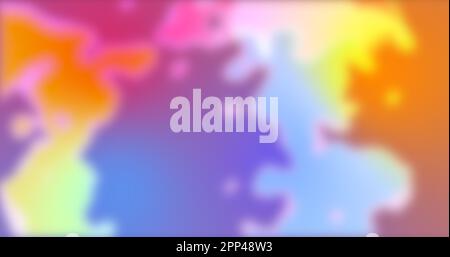 Abstract beautiful multicolored blurred colored smoke melted iridescent lava lamp bubbles on a gradient background. Stock Photo