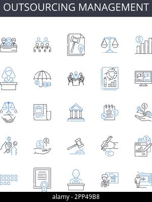 Stakeholder management line icons collection. Engagement, Collaboration ...