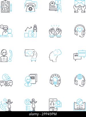 Helpdesk line icons, signs, vector set, outline illustration concept ...