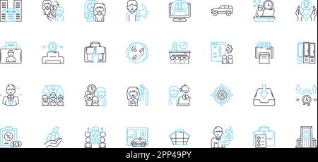 Professional Growth linear icons set. Development, Advancement, Learning, Mastery, Expertise, Career, Progress line vector and concept signs Stock Vector