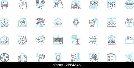 Job site linear icons set. Employment, Career, Job, Hiring, Recruiting, Listings, Opportunities line vector and concept signs. Openings,Search,Resume Stock Vector