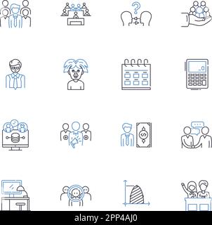 Textbook line icons collection. Education, Learning, Knowledge, Curriculum, Material, Instruction, Study vector and linear illustration. Reading Stock Vector