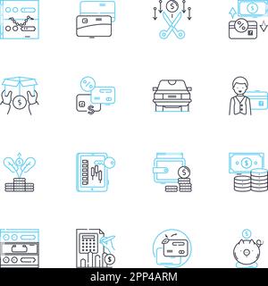 Social nerking linear icons set. Connections, Community, Engagement, Relationships, Nerking, Interactions, Collaboration line vector and concept signs Stock Vector