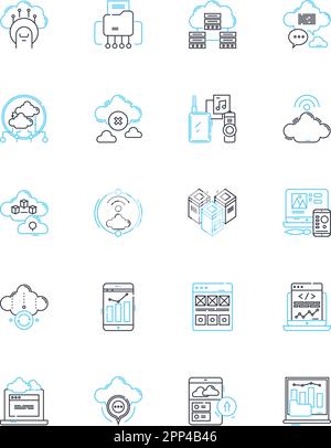 Social reality linear icons set. Community, Equality, Diversity, Oppression, Integration, Homogeneity, Stereotyping line vector and concept signs Stock Vector