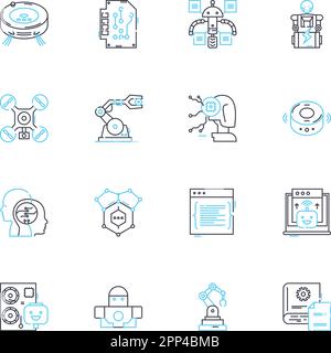 Environmental Sustainability linear icons set. Renewable, Conservation, Green, Ecology, Responsible, Biodiversity, Stewardship line vector and concept Stock Vector