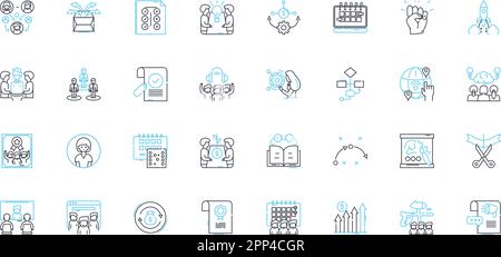 Professional society linear icons set. Nerking, Development, Growth, Community, Members, Connections, Collaboration line vector and concept signs Stock Vector