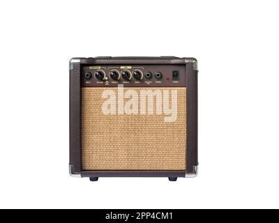 Small acoustic guitar amplifier isolated on white background Stock Photo