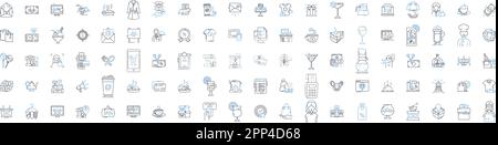 Shop line icons collection. Boutique, Market, Store, Outlet, Emporium, Retail, Marketpace vector and linear illustration. Mall,Bazaar,Shoppe outline Stock Vector