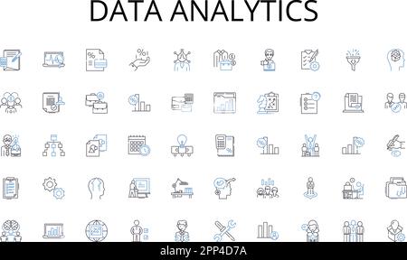 Data Analytics line icons collection. Wireless, Smartphs, Texting, Calling, Camera, Apps, Internet vector and linear illustration. Dialing,Microph Stock Vector