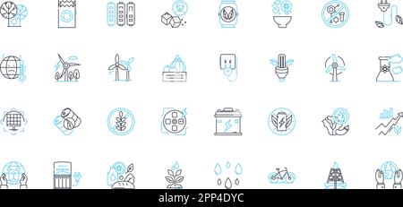 Bio fuel linear icons set. Ethanol, Biodiesel, Algae, Biomass, Renewable, Sustainable, Crop line vector and concept signs. Cellulosic,Feedstock,Green Stock Vector
