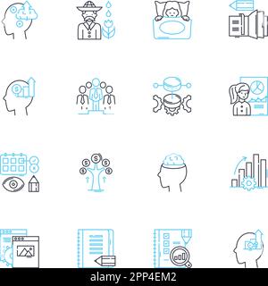 Piering platforms linear icons set. Stability, Strength, Durability, Height, Safety, Support, Viability line vector and concept signs. Capacity Stock Vector