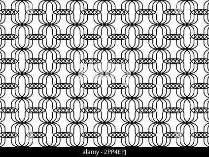 Intertwined black wavy lines in black and white colours. Stock Photo
