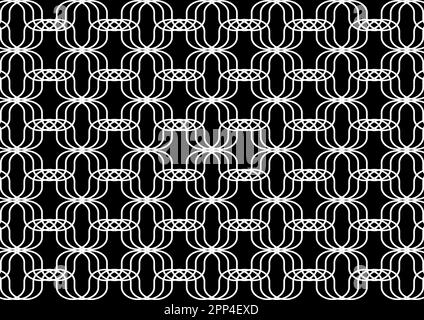 Intertwined black wavy lines in black and white colours. Stock Photo