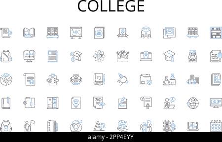 College line icons collection. Identification, Authentication, Validation, Confirmation, Substantiation, Attestation, Proof vector and linear Stock Vector
