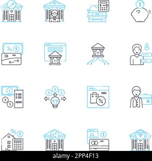 Asset preservation linear icons set. Security, Conservation, Protection ...
