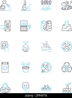 Wilderness linear icons set. Solitude, Nature, Adventure, Serenity ...