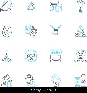 Training center linear icons set. Learning, Development, Education, Instruction, Growth, Improvement, Progress line vector and concept signs. Practice Stock Vector