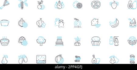 Cultivation linear icons set. Agriculture, Horticulture, Farming, Gardening, Cultivation, Irrigation, Harvesting line vector and concept signs Stock Vector