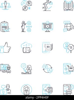 Writer linear icons set. Wordsmith, Penman, Scribe, Storyteller, Author, Novelist, Poet line vector and concept signs. Wordslinger,Manuscript,Scripter Stock Vector