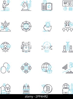 Computerized systems linear icons set. Automation, Artificial ...