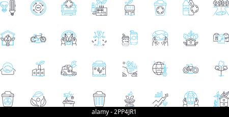 Environmental progressions linear icons set. Sustainability, Renewable ...