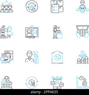 Greenbacks linear icons set. My, Currency, Cash, Dollars, Bills, Wealth, Profit line vector and concept signs. Income,Savings,Budget outline Stock Vector