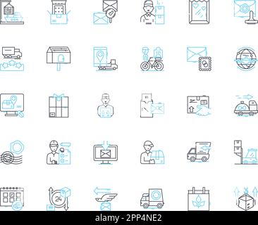 Digital optimization linear icons set. Analytics, Conversion, Engagement, Traffic, Testing, Ranking, SEO line vector and concept signs. Performance Stock Vector