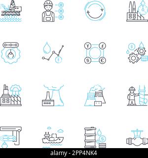 Business efficiency line icons signs set. Design collection of ...