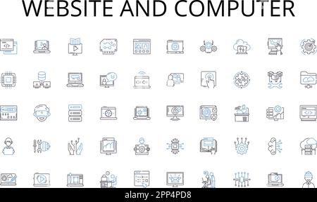 Website and computer line icons collection. Deliveries, Postal, Packages, Letters, Couriers, Mailman, Routes vector and linear illustration. Parcels Stock Vector