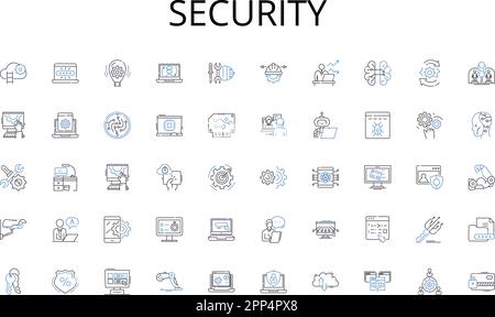 Security line icons collection. Prodigy, Excellence, Skill, Artistry, Mastery, Precision, Flawless vector and linear illustration. Dynamic,Effortless Stock Vector