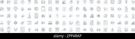 Plan and scheme line icons collection. Blueprint, Proposal, Strategy, Plot, Agenda, Design, Project vector and linear illustration. Idea,Outline,Game Stock Vector
