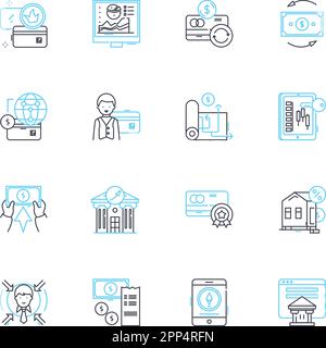 Artificial computing linear icons set. Intelligence, Robotics, Automation, Machine learning, Algorithm, Quantum, Analysis line vector and concept Stock Vector