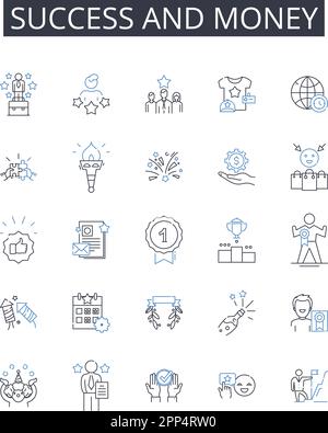 Riches and affluence line icons collection. Wealth, Prosperity ...