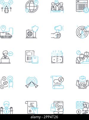 Quality control linear icons set. Standards, Precision, Inspection, Accuracy, Monitoring, Assurance, Testing line vector and concept signs Stock Vector