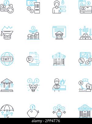 Artificial computing linear icons set. Intelligence, Robotics, Automation, Machine learning, Algorithm, Quantum, Analysis line vector and concept Stock Vector