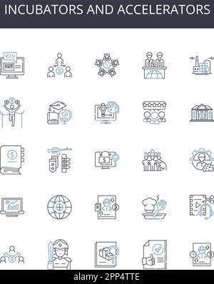 Venture Studios Line Icons Collection. Innovation, Incubator, Growth ...